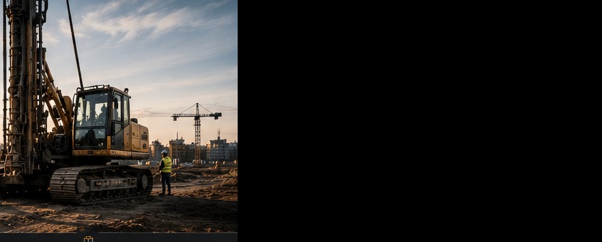 Geotechnische Bohrarbeiten auf einer Baustelle